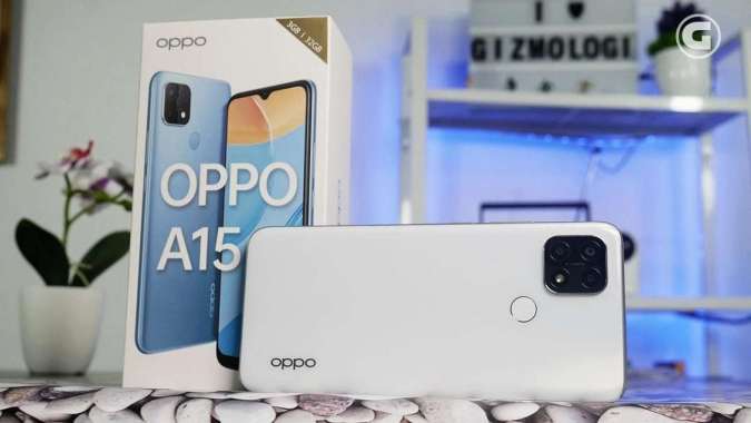 OPPO A15 [3/32 GB] - Garansi Resmi - Chelsy Super Store Fancy White