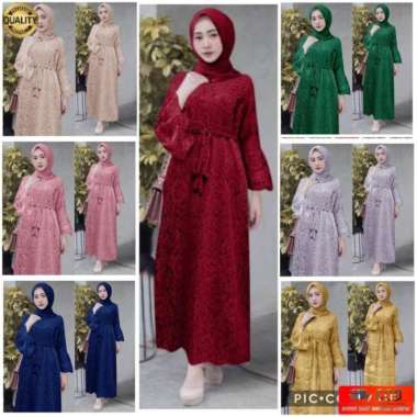 SALE !! GAMIS MAXI YASINA BUSUI BRUKAT LONG DRESS LEBARAN BROKAT 7 WARNA Mewah TERBARU BIG SIZE REAL