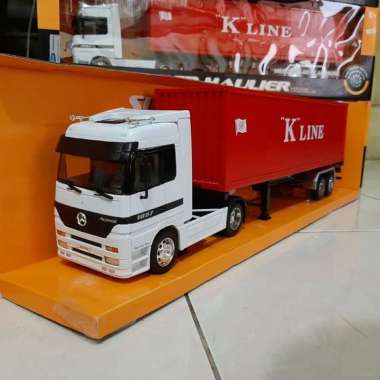 Diecast Miniatur mobil truk kontainer Kline Mercedes Benz Actros