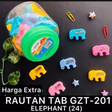SERUTAN PENSIL / RAUTAN PENSIL ISI 24 PCS TOPLES BENTUK GAJAH GROSIR RAUTAN