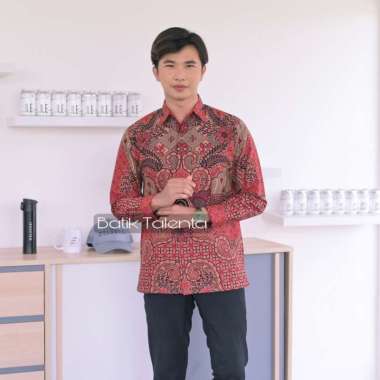 Batik Bagus Baju Kemeja Batik Pria Lengan Panjang Songket Katun Halus Baturaden Pesta Elegan Mewah S
