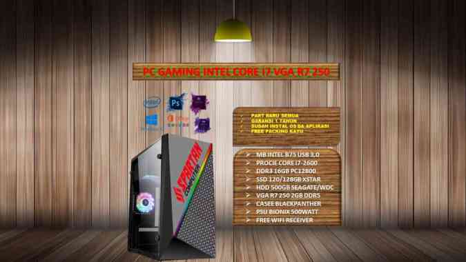 PC RAKITAN CPU GAMING CORE I7 RAM 16GB VGA 2GB DDR5 R7 250