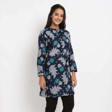 BATIK MYRNA - Tunic Atasan Dress Batik Wanita Perempuan Motif Asparaga XXL