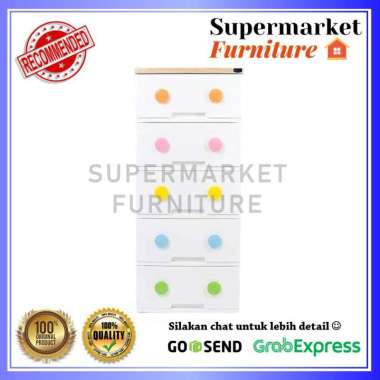 ORIGINAL LEMARI LACI PLASTIK ROVEGA SUSUN 5 LACI CTR 537 CTR 537 5SUSUN