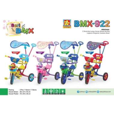 BMX 922 SEPEDA ANAK RODA TIGA SANDARAN MERAH