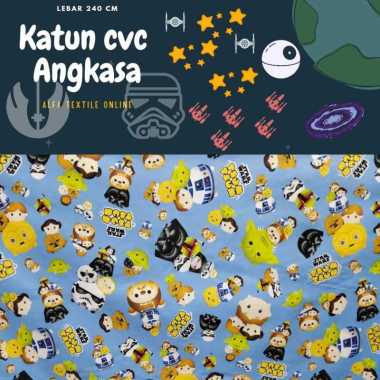Kain Katun CVC Motif Star Wars Lebar 240 Cm