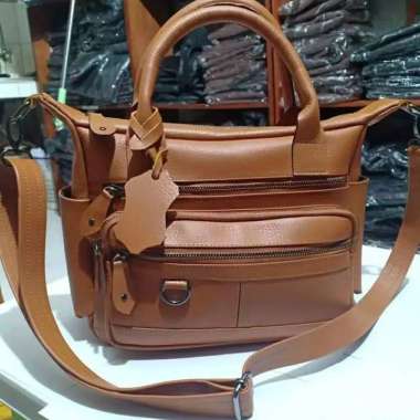 Tas Wanita Kulit Asli Papirut Model Terbaru Khas Kota Garut Coklat