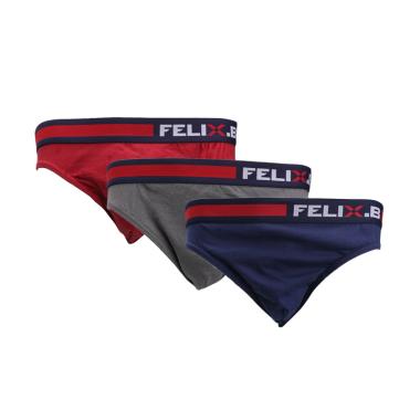 Felix.B Brief 3 in 1 Pakaian Dalam Pria - Mix Colour [FB111022-31]