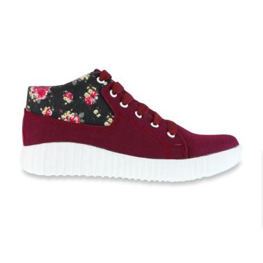 Golfer gf 3712 Motif Bunga Sepatu Sneakers Wanita - Merah