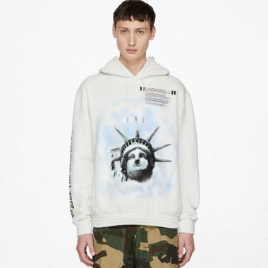 Off White Liberty Jaket Hoodie Pria - White