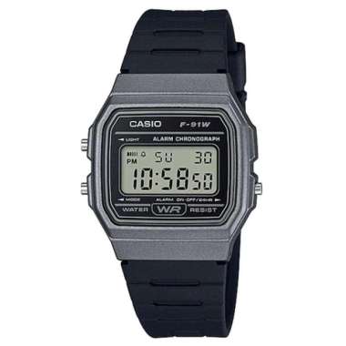 CASIO ORIGINAL - CASIO F-91WM-1BDF - JAM TANGAN PRIA JAM PRIA - RUBBER CASIO F-91WM-1B F 91WM 1B 91 