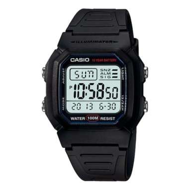 CASIO ORIGINAL - CASIO W-800H-1AV - JAM TANGAN PRIA JAM PRIA - RUBBER CASIO W-800H-1A W 800H 1A 800