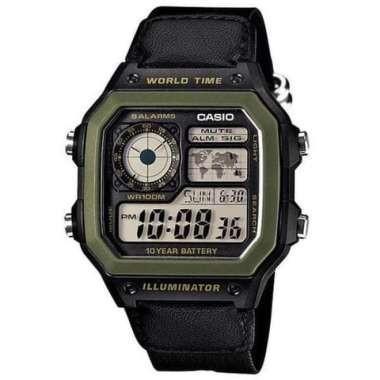 Casio AE-1200WH-1AVEF Jam Tangan Digital Pria - Hitam Resin dengan Stainless Steel Case