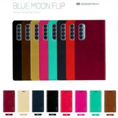 Flip Case Oppo Reno 4 Pro  Goospery Bluemoon Flip Cover Case Sarung Original Red