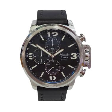 Alexandre Christie Chronograph Jam Tangan Pria [AC6280MC] Silver/ Black