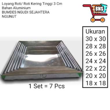 Loyang KOTAK / Persegi / Loyang Bolu / Brownies Tinggi 3 Cm 20 x 20