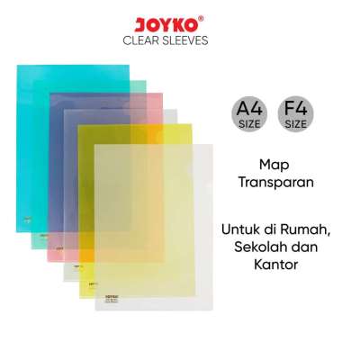 JOYKO Clear Sleeves Map L Bening Transparan CS-10/A4 2335/F4 CS-2335 Blue