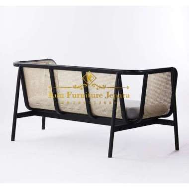 Kursi rotan asli modern, bench rotan terbaru kayu jati