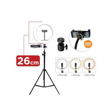 Coretech Lumen Ring Light Stand Tripod Lampu Selfie Tiktok Vlog Black