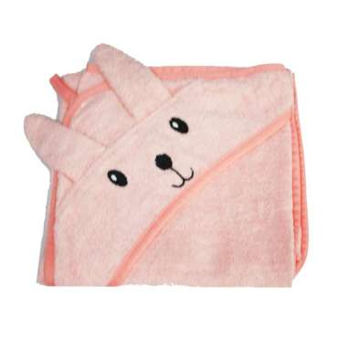 Freckles Hooded Towel Rabbit - Pink - Handuk mandi anak dengan topi