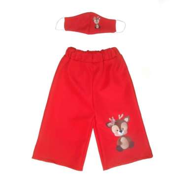 Two Mix Celana Anak Perempuan 3/4 Bahan Kaos Scuba DIGITAL PRINTING Usia 1-12 Tahun GRATIS Masker An