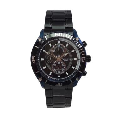 Alexandre Christie Chronograph Stainless Steel Jam Tangan Pria [AC6494MC] Black Blue