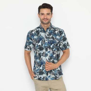Platini Kemeja Hawai Pria Lengan Pendek Navy 132107 S