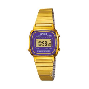 CASIO LA670WGA Digital Gold Vintage Jam Tangan Wanita [Original] Gold / Purple