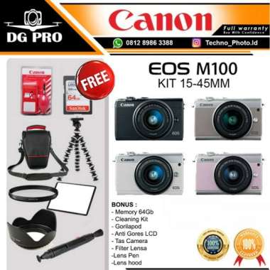 harga Canon Eos M100 Kit 15-45Mm Paket Bonus - Kamera Canon Mirrorless Promo Blibli.com