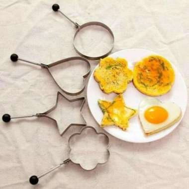Alat Cetak Telur Mata Sapi Cetakan Kue Bentuk Bulat Love Bunga Bintang Mickey Bintang