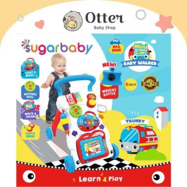 SUGAR BABY MINI CAR PUSH WALKER ( BABY WALKER ) Red Blue
