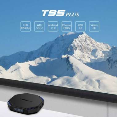 TJBOX T95 Plus 8/128 GB Android TV Box RK3566 OS 11.0 Dual Wifi BT4.0 hitam