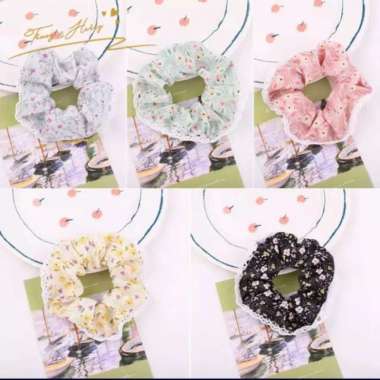 scrunchie cepol rambut ikat rambut renda ikat rambut bunga premium RANDOM