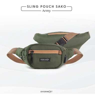 Evernext Store - Waist Bag Xavier Tas Selempang Pria Sling Bag Free Cable USB Tas Slempang Anti Mali