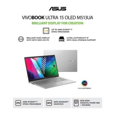 ASUS M513UA-OLED551/OLED552/OLED553 [RYZEN 5 5500U | 8GB | 512GB SSD | 15.6"FHD | W1O+OHS 2019] SILV