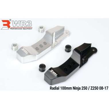 Bracket Kaliper Depan Radial 100mm Kawasaki Ninja 250 Z250 SL Mono WR3 Silver