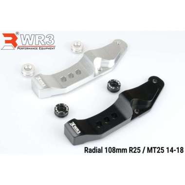 Bracket Kaliper Depan Radial 108mm Yamaha R25 MT25 14-18 WR3 Silver
