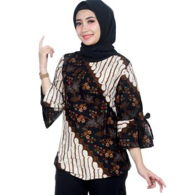 Mussda Batik Motif Seno Atasan Batik Wanita Brown