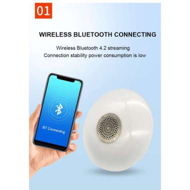 Lampu Bluetooth Bohlam Speaker Ruangan Tidur Disko Piring Musik UFO LED 24W