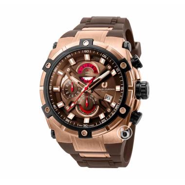 Charles Jourdan Chronograph Jam Tangan Pria - [CJ1022/ Original] Brown/ Rose Gold