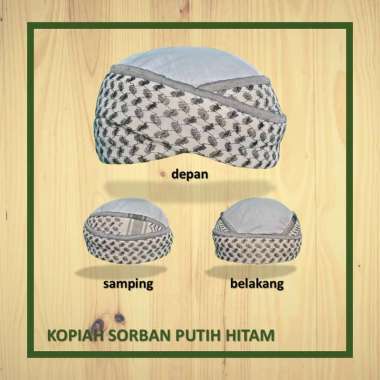 PECI KOPIAH SORBAN IMAMAH KULUK SANTRI PUTIH HITAM 8