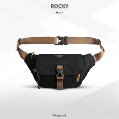 HEYLOOK Tas Selempang Pria Rocky Tas Pria Distro Tas Slempang Murah Sling Bag Cowok BLACK