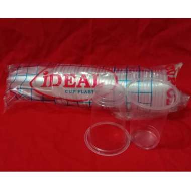 ADA PROMO!!! Cup gelas Plastik IDEAL 16 Oz Tanpa Tutup