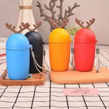 Botol Air Kaca Tanduk Rusa 350 ml Biru / Blue