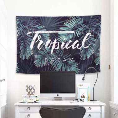Cover Kain Background Dinding Tropical