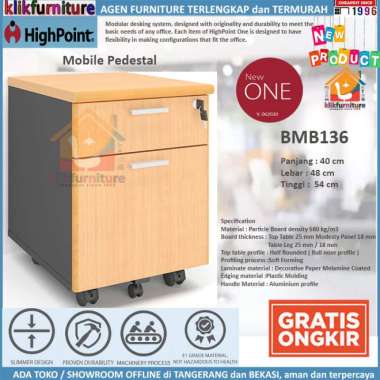 Mobile Drawer Pedestal Laci Dorong 2 Susun BMB136 Highpoint