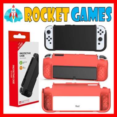 Rocket Games - Dobe TPU Protective Case Nintendo Switch Oled TNS-1142 RED