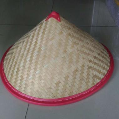 Topi caping bambu anyam