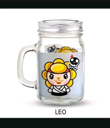 (Briliant) Leo Zodiac Collection Mason Jar Mug Cangkir Zodiak Leo