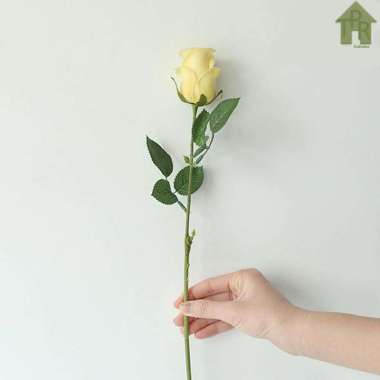 Bunga Artifisial / Bunga Simulasi Mawar Latex 1 Kuntum P48 Putih